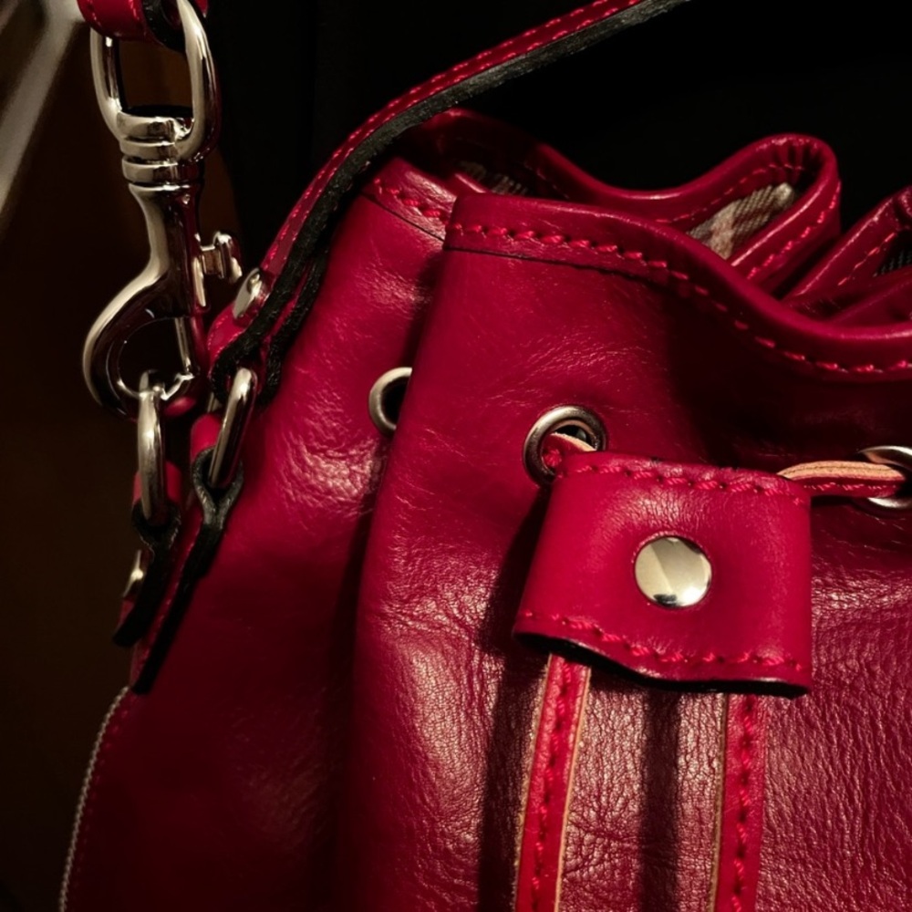 Leather Drawstring Bag - Picture 3 of 7
